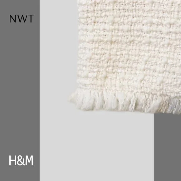 H&M Cream Tweed Boucle Mini Dress, Sz S - Picture 8 of 11